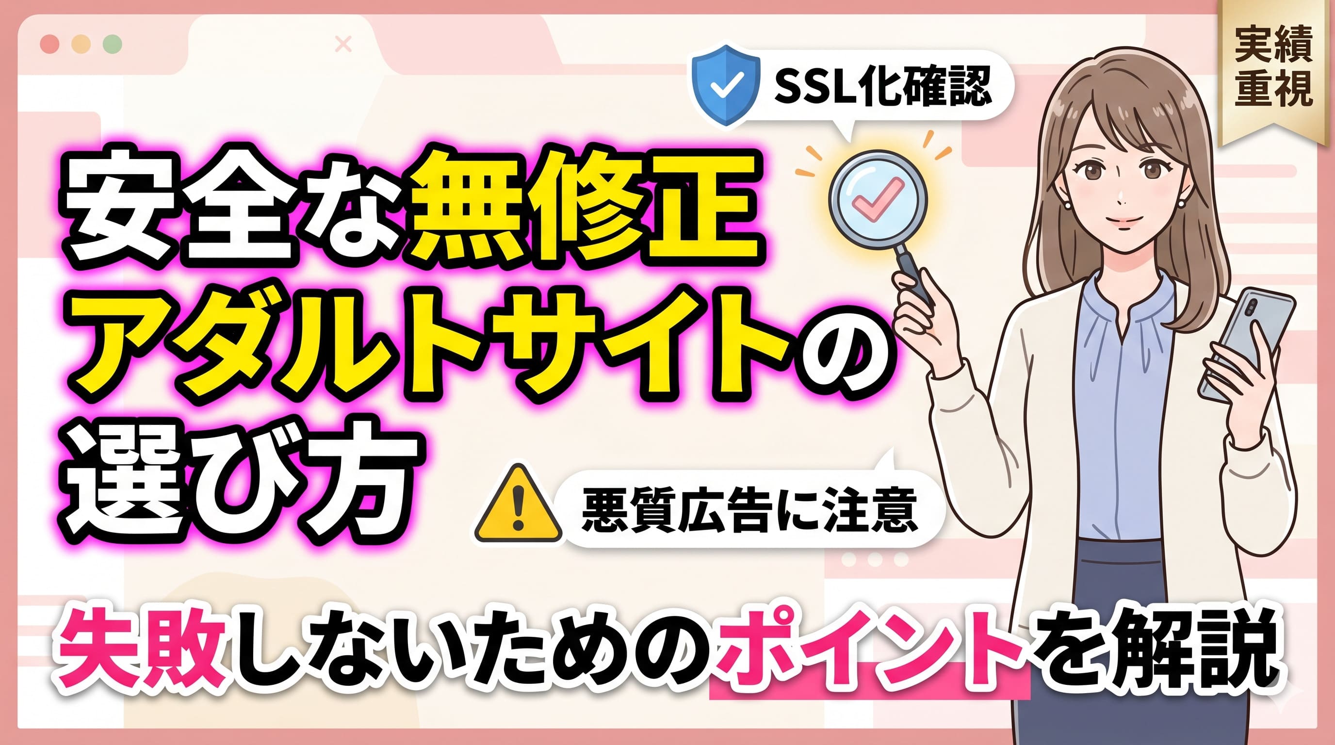 安全な無修正アダルトサイトの選び方｜失敗しないためのポイントを解説